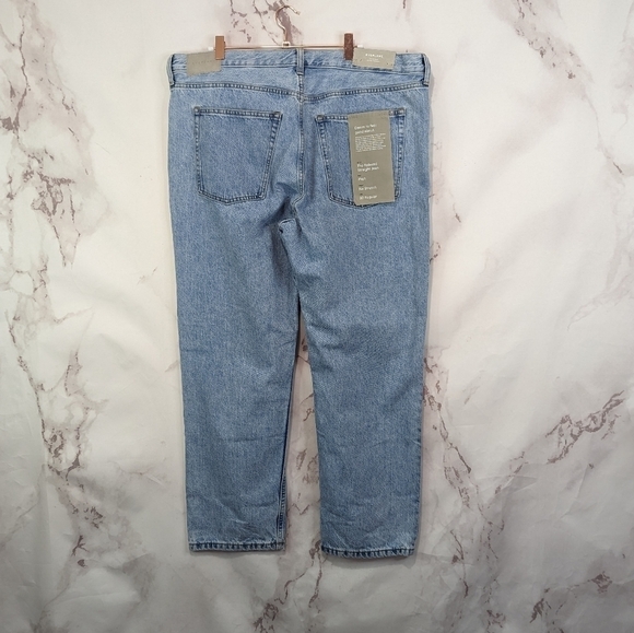 Everlane Denim 33 Relaxed Straight Jean Light Wash Button Fly Crop High Rise NEW - Picture 6 of 12